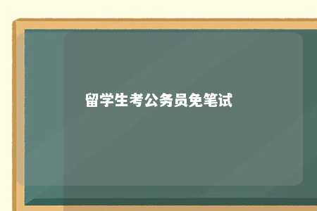 留学生考公务员免笔试